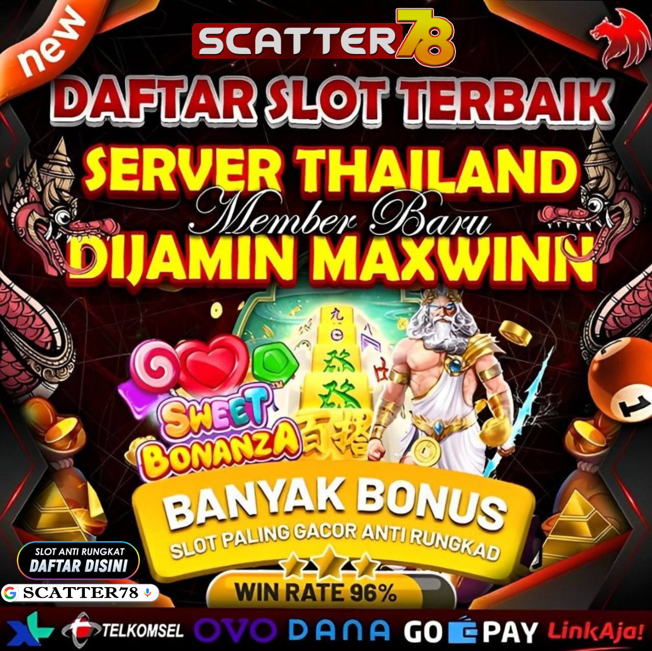 SCATTER78: Link Cheat Slot Gacor X500 dan APK Slot88 Maxwin Gratis Terpercaya!